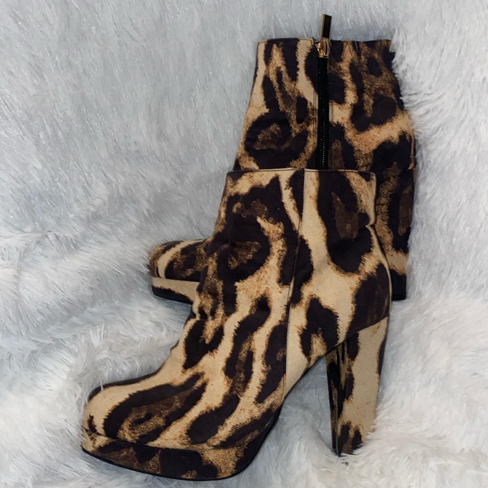 Leopard Heeled Boots